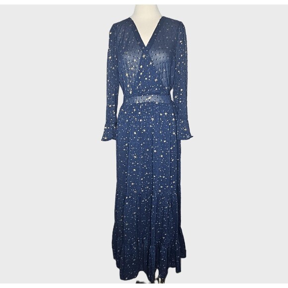 Chicwish Celestial Maxi Dress Stars Moon Whimsigoth Festival Rave Blue Size M - Picture 1 of 10
